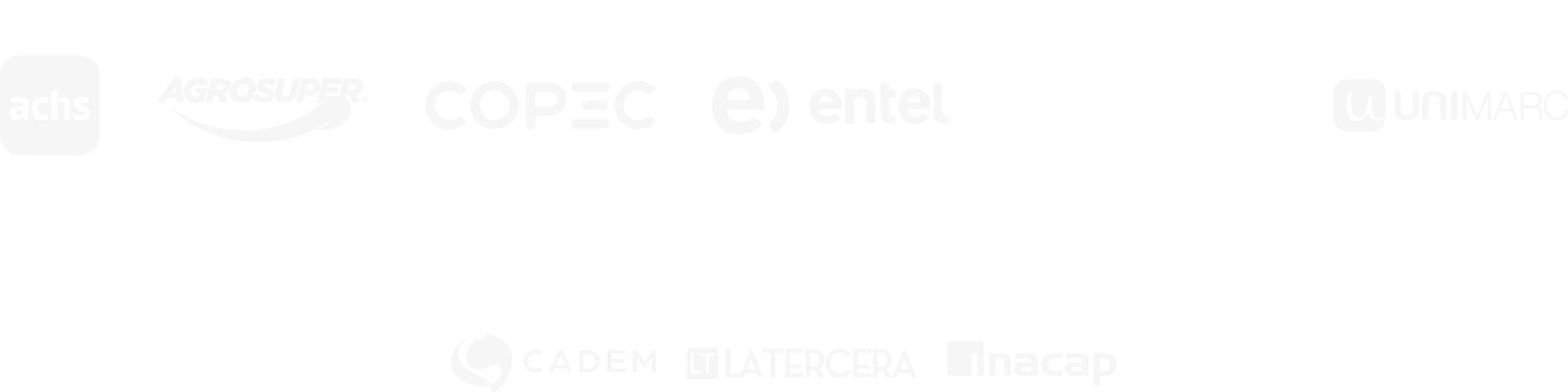 ACHS · Agrosuper · Copec · Entel · Unimarc · Cadem · La Tercera · Inacap